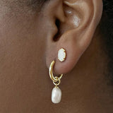 Kendra Scott Willa 14k Gold-Plated Pearl Huggie Earrings in White Pearl, Fashion Jewelry for Women