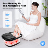 Collapsible Foot Spa Bath with Heat, Remote Control, Temperature Control, Bubbles, Pumice Stone, Red Light, Timer, 16 Massage Roller Pedicure Foot Spa Tub Foot Soaker for Soothe & Relax Tired Feet