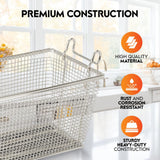 Cuisine Ready Deep Fryer Basket | 2-Pack | Commercial Fry Basket with Handle | 13.25" x 6.5" x 5.9" | Heavy Duty Restaurant Quality