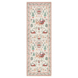 Lahome Christmas Runner Rug 2x6 Beige Runners for Hallways,Kitchen Rugs Non Slip Washable Entryway Carpet Runner,Soft Christmas Tree Santa Claus Runners for Bathroom Holiday Decor(2'x6',Beige)