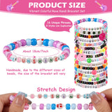 SMAODSGN 16Pcs Rave Music Bracelets Set Glow In The Dark EDM Music Stretch Bracelets Multicolor Rave Party Favor for Women Men EDM Party Music Festival