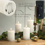LUSHABOR Flameless Candles, 4 Pack Battery Operated Candles with Remote, Real Wax LED Fake Candles with Timer Flickering for Christmas Wedding Home Party D3 H 5" 6" 7" 9" White