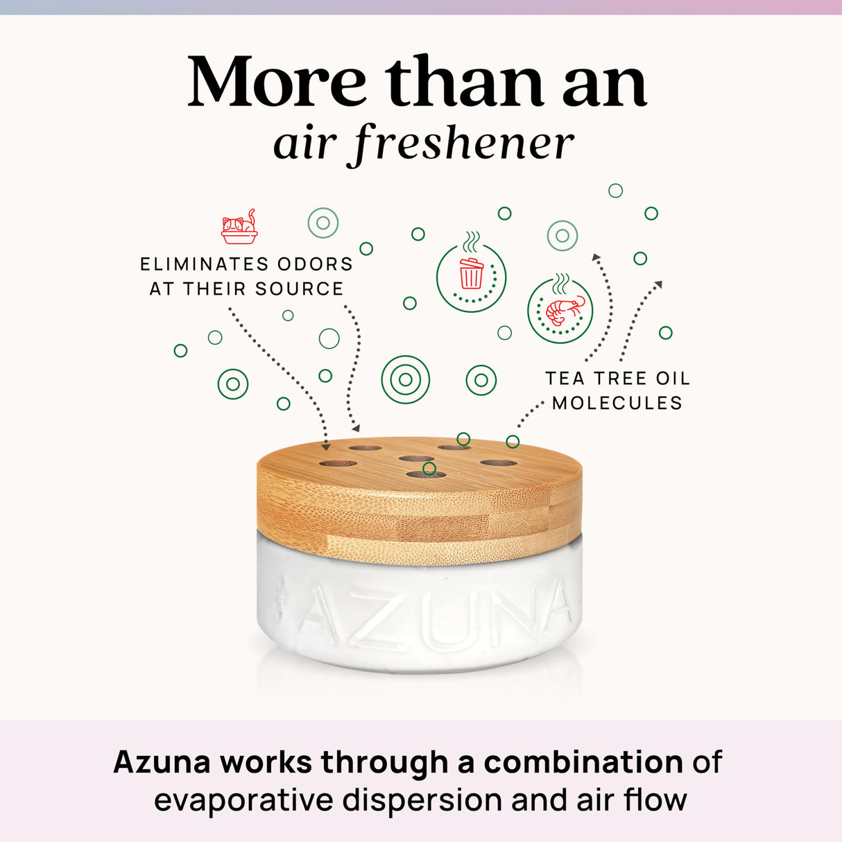 Azuna Air Freshener & Odor Eliminator for Strong Odor | 4 Room Kit Includes (4) Empty Luxe Glass Jar & 24oz Gel Refill with Tea Tree Essential Oil | Aromatherapy | Last 60-90 Days