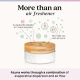 Azuna Air Freshener & Odor Eliminator for Strong Odor | 4 Room Kit Includes (4) Empty Luxe Glass Jar & 24oz Gel Refill with Tea Tree Essential Oil | Aromatherapy | Last 60-90 Days