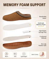 Litfun Men's Memory Foam Fuzzy Slippers Indoor Outdoor Winter House Shoes