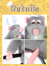 JEGERMIG Women's Christmas Funny Mouse Headband Cartoon Animal Ratatouille Plush Hairpin Headwear Accessories