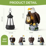 Jesokiibo 250th Anniversary USA Bald Eagle Statue with Solar Light, USA 250th Anniversary Merchandise Garden Decor Sculptures Statues Outdoor, Yard & Lawn Figurine,Bald Eagle Gift for Men