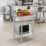 Vevor Stainless Steel 24 x 24 x 32 Inch Commercial Kitchen Prep & Work Table Heavy Duty Metal Work Table with Adjustable Feet for Restaurant, Home and Hotel : Industrial & Scientific