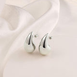 Gacimy Silver Teardrop Earrings for Women, 32MM Chunky Drop Earrings