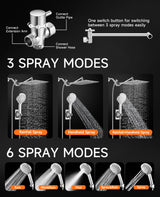 Shower Head High Pressure,10" Rain Shower Head With Handheld Spray Combo, Shower Heads with Hose and 11'' Angle Adjustable Extension Arm, Waterfall Showerhead, Dual Detachable Shower Head