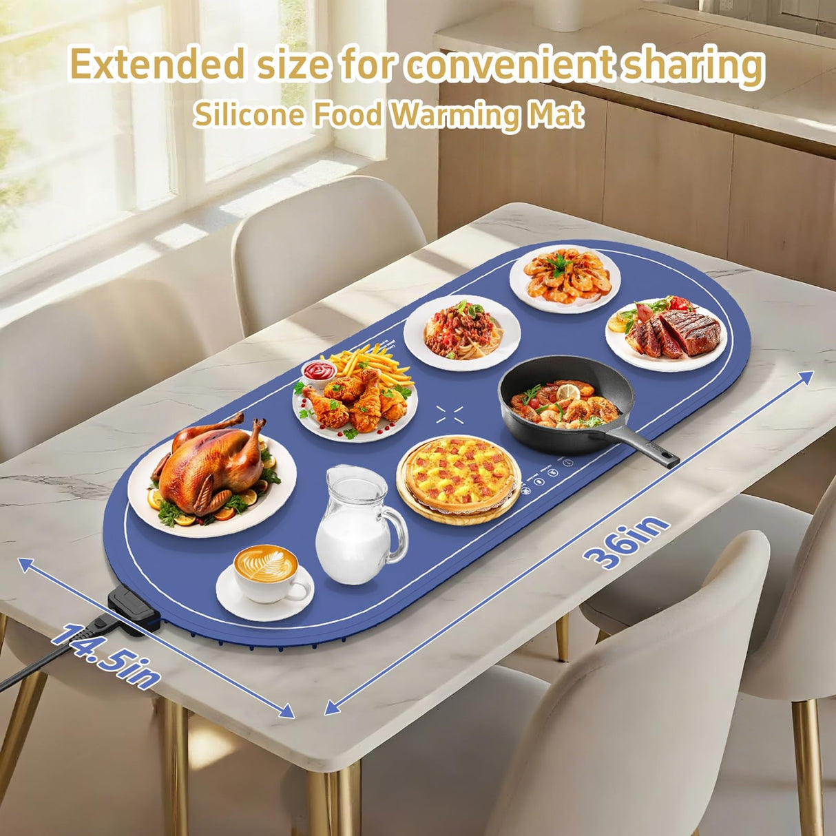 Warming Mat for Food Extra Large,36x16 Food Warming Mats for Countertop,Heating Mat for Food,Silicone Food Warmer Mat,Food Warmers for Parties Buffet,Warming Trays for buffets Party