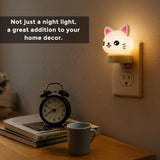 L LOHAS LED Plug in Night Light for Kids, 3D Cute Cat Night Lights with Dusk to Dawn Sensor, RGB+Soft White 3000K Cat Night Light, Christmas Birthday Gift Nightlight for Kids, Room Decor