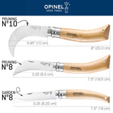 Opinel No. 10 Pruning Folding Knife - Stainless Steel for Pruning, Grafting, Orchards, Vineyards, and Gardening