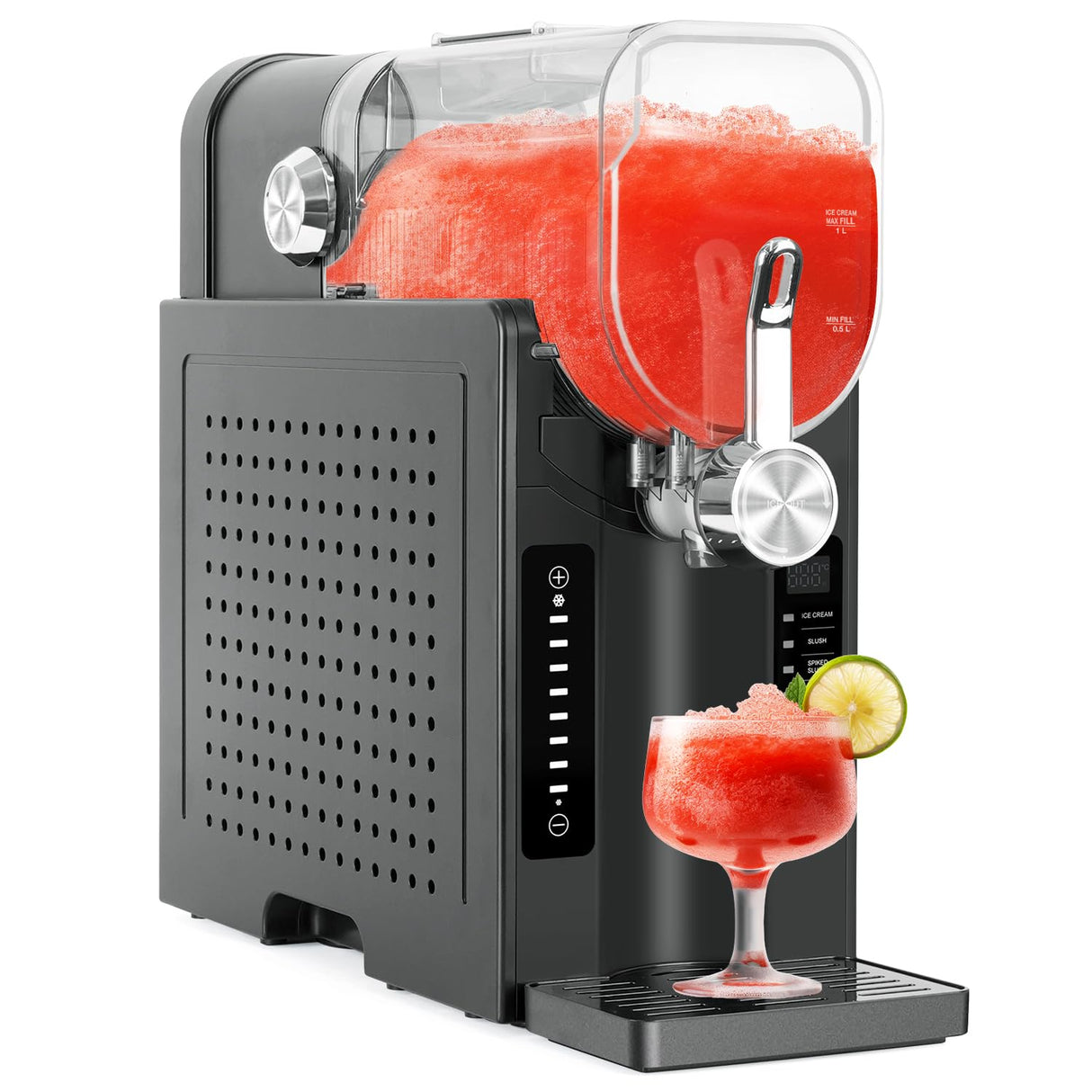Danrelax Slushie Machine, 88 Oz Slushy for Home, LED Display, Auto-Clean, No Ice Needed, 6 Preset Programs, Frozen Drink Maker for Margaritas, Smoothies, Frappés, Milkshakes & Juices, Quiet Operation