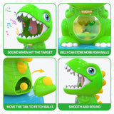 EagleStone Movable Dinosaur Shooting Toys for Kids 5-7 with Spraying, Electronic Target Game Toy with 2 Pump Guns, 48 Foam Balls, Party Favor Christmas Toys with Score Record, Sound