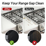 Stainless Steel Stove Counter Gap Cover (2 Pack), Oven Gap Filler, Stove Gap Filler for Kitchen, Range Trim Kit, Easy Clean with Heat Resistant, Adjustable Length 13.8” to 27.6” 1