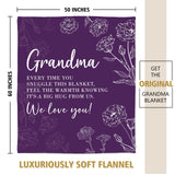 GiltGlimmer Grandma Gifts, Grandma Floral Blanket 50" x 60", Purple
