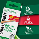 The Natural Dentist Stim-U-Dent Mint Dental Picks, Wooden Toothpicks for Food & Plaque Removal, Travel-Friendly, 24 Packs of 25 (600 Picks)