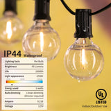 Brightown LED String Lights Outdoor 25Feet G40 Patio Lights with 25 Shatterproof Bulbs, Waterproof Globe Hanging Lights for Backyard Porch Bistro Balcony Decor, E12 Socket