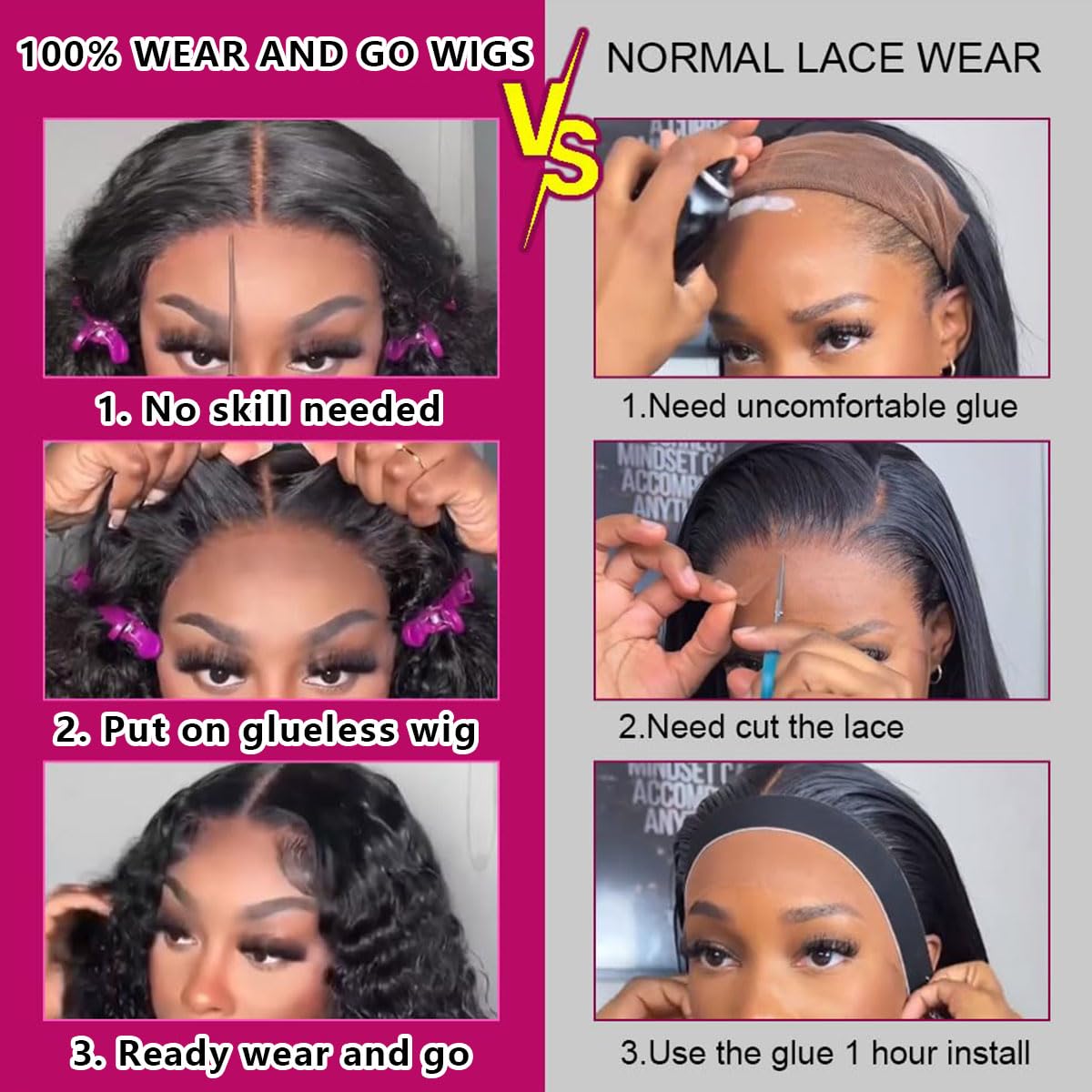 HINOEI 28 inch Glueless Wigs Human Hair Pre Plucked Pre Cut Wear and Go Water Wave 7x4 Closure Wigs Human Hair 200 Density Wet and Wavy Curly Wig Human Hair Pre Bleached