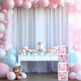 White Tulle Backdrop Curtain for Parties Wedding 10ft x 8ft Sheer Backdrop Curtains for Bridal Shower Birthday Party Baby Shower Ceiling Drapes Christmas Photo Decorations 2 Panels 5ft x 8ft