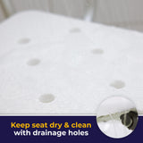 Drive Medical 12445KD-1 Shower Chair with Back and Padded Arms, Adjustable Height Bath Stool with Nonslip Feet, Tub Chair for Elderly, Bath Seat with Back, 350 LB Weight Cap, White