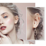 14K Gold 925 Silver Hoop Hypoallergenic Teardrop Dangle Earrings for Women