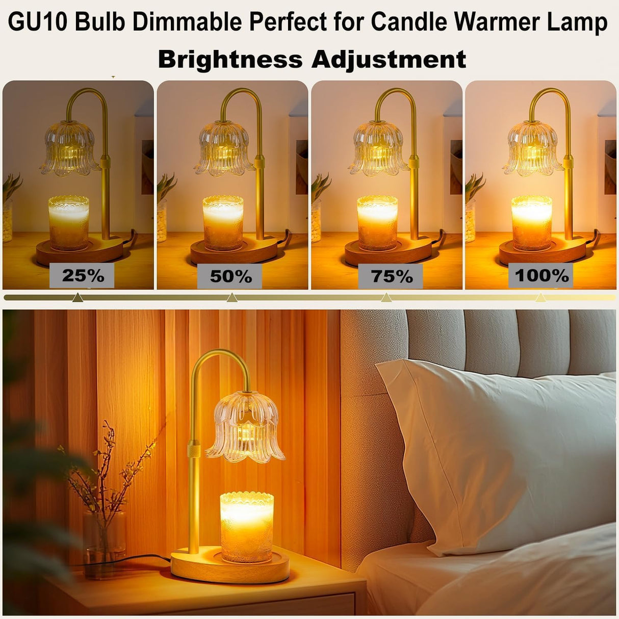 Vinaco GU10 Halogen 50W Bulbs, 6PCS GU10+C 120V 50W Halogen Light Bulbs, GU 10 Dimmable, Warm White, High Brightness MR16 with Glass Cover, Long Lifespan GU 10 50 W for Recessed Track Lighting