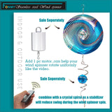 FONMY Mandala Wind Spinner w/Crystal Ball 3D Stainless Steel Hanging Wind Spinner Worth Gift Christmas Decoration Indoor/Outdoor Garden Décor Kinetic Yard Art 12 Inches Multi Blue Wind Sculpture