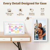 Dragon Touch 15.6" digital calendar chore chart – 1080P full HD interactive touchscreen, smart family planner, Hearth Display wall & desk mountable for seamless scheduling