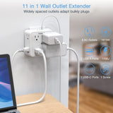 TESSAN 8 Outlet Surge Protector with 3 USB Wall Charger (1 USB C)