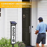 Eyrosa Solar Illuminated LED Lighted Address Sign, House Numbers for Outside Yard Home, Numbers Plaque Outdoor Waterproof, Black
