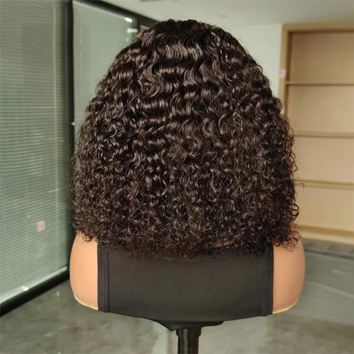 ISEE Wear and Go Glueless Wigs Bob Wigs Pre Plucked Water Wave Lace Front Wigs Upgraded No Glue Transparent Lace Closure Wigs for Black Women Natural Black 16 Inch