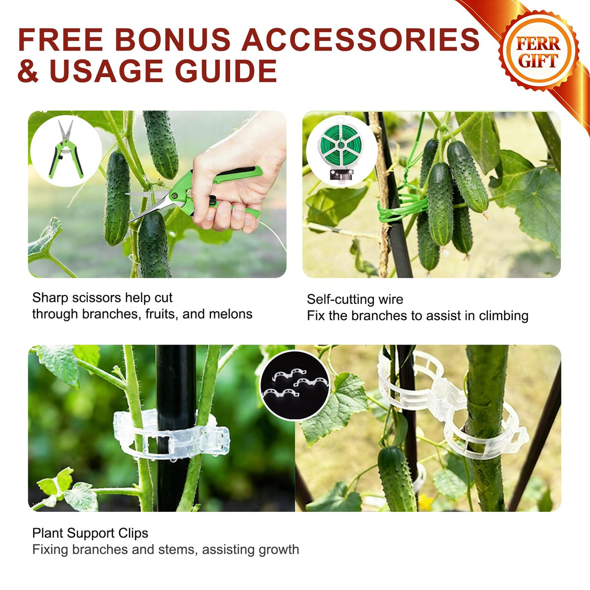 50"x17" A-Frame Cucumber Trellis for Raised Bed, Heavy Duty All-Metal Support for Climbing Plants, Cucumbers, Tomatoes & Beans, Easy Assembly, with Bonus Shears & Accessories, 1 Pack, Black, YOBAZAN