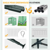 EAGLE PEAK 6x4 Portable Walk in Greenhouse, Pop Up Indoor Outdoor Greenhouse, Green House Kit with Zippered Roll-Up Doors and Windows, PE Cover, Clear/Green