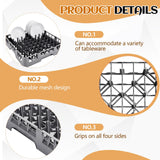 Aurelema 1 Pack Commercial Dishwasher Tray Rack Polypropylene Full Size Flatware Rack for Bowls Plates Knives Forks Cups (Peg Dish,Gray)