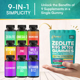 Parrox Zeolite Kids Gummies, 9-in-1 with Zeolite, Omega-3, Magnesium, Elderberry, Vitamin C, Milk Thistle, Vitamin D3, Zinc, B12 – Sugar-Free (60 Gummies – Mixed Berry Flavor)