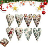 Froklic New Christmas Embroidery Kits, DIY Heart Shaped Hand Christmas Tree Embroidered Ornament Kit, Nativity Cross Stitch Kit for Winter Pattern Embroidery Decoration (with Needles-8PCS)