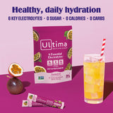 Ultima Replenisher Daily Electrolyte Powder Drink Mix – Sugar Free – Passionfruit, 20 Stickpacks – Hydration Packets with 6 Electrolytes and Trace Minerals – Keto Friendly, Non-GMO