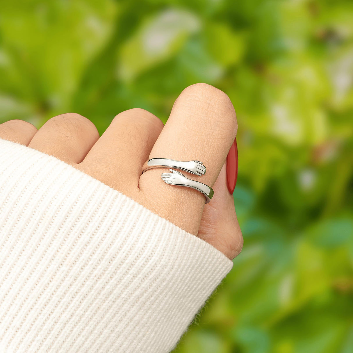 Granddaughter Hug Ring by Hope Rings – Inspirational 999 Pure Silver & 304 Stainless Steel Jewelry with “Always With You” Message – Adjustable Ring for Women – Tarnish Free Jewelry Gift for Her – Birthday Gift for Her