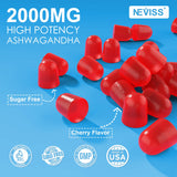 Ashwagandha Gummies, Magnesium Glycinate Gummies 200mg for Adults, Vitamin B6, Zinc, Rhodiola Rosea, Lemon Balm, Relaxation Support, Natural Zzz, Brain, Muscle, Stamina, Energy, Sugar Free