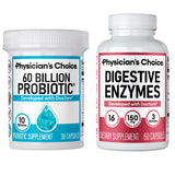 Physician's CHOICE - Optimal Gut Health Bundle: 60 Billion Probiotics + Digestive Enzymes for Digestive Comfort and Immune Support