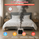 Alertlink 2-in-1 Smoke and Carbon Monoxide Detector Alarm, with Voice Alert,10-Year Battery Fire & CO Alarm with Large LCD Display, Easy Install with Adhesive or Screws
