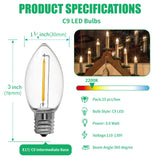 Meconard C9 Led Replacement Christmas Light Bulbs, 100 Pack C9 Shatterproof Plastic Led Bulbs for Christmas Outdoor String Lights, E17 Intermediate Base, Commercial Grade Holiday Bulbs, Warm White.