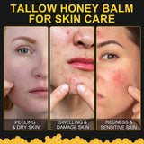 KZUO Beef Tallow for skin, Beef Tallow, Hydrating Tallow Balm with Raw Honey and Beeswax, Grass-Fed Beef Tallow & Raw Wild Honey Blend, Body & Face Moisturizer, Natural Formula