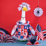 JcHrmers 4th of July Porch Goose Outfits Memorial Day Goose Outfit Fits 23" Plastic Cement Goose Statue Patriotic Goose Costume for USA 250th Anniversary Outdoor Garden Patio Yard Lawn Decor