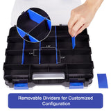 AIDY-PRO Small Parts Organizer Box Storage Case Tools Box Organizer Double Side 34 Compartments Hardware Organizers with Removable Plastic Dividers for Screws Nuts Nails Bolts, 2 Pack