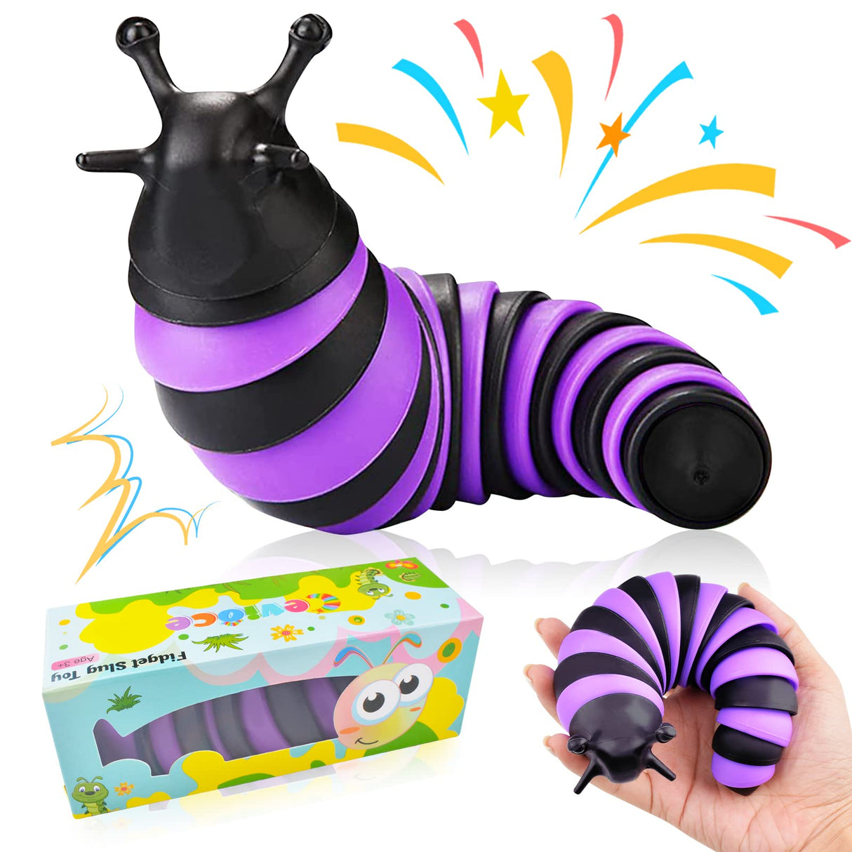 Cevioce Fidget Slug Toy, Sensory Slug Fidget Toy for Kids & Adults, 1 PC Cute Autism Sensory Toys for Autistic Children｜Great Birthday Gift for Girls Boys - Christmas Stocking Stuffers for Toddler