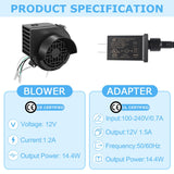 Envanptaz 2-Pack Inflatable Fan Blower Replacement, 12V 1.2A Air Blower for Inflatables with 3 LED Light Strings for Thanksgiving Christmas Halloween Yard Party Holiday Inflatable Decorations