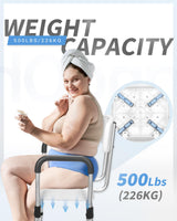 Sangohe Shower Chair for Inside Shower - Heavy Duty Shower Seat with Back - Height Adjustable Shower Chair for Bathtub with Arms for Handicap - FSA/HSA Eligible Shower Seats for Elderly, 796C